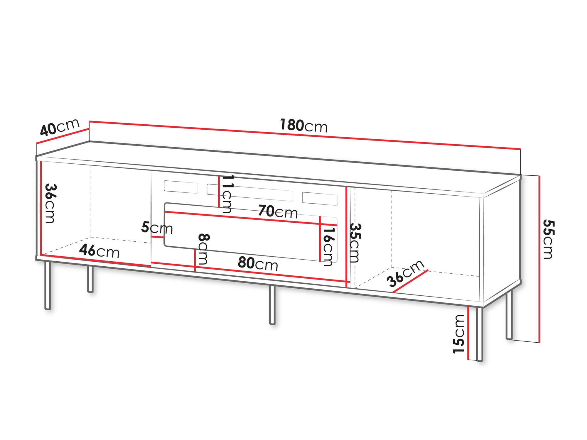 TV-meubel Tolete 107 (Groen)
