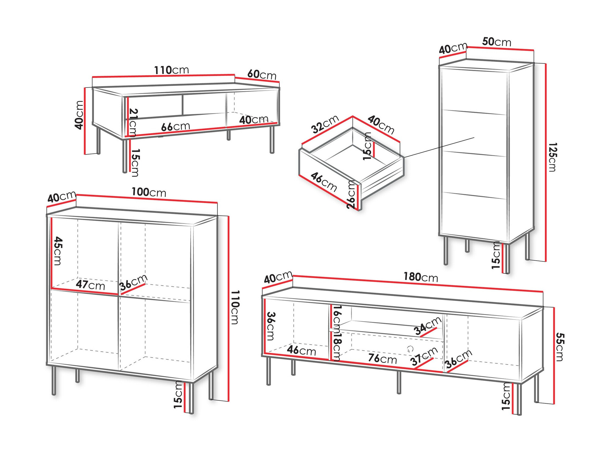 Woonkamerset Tolete 108 (Groen)