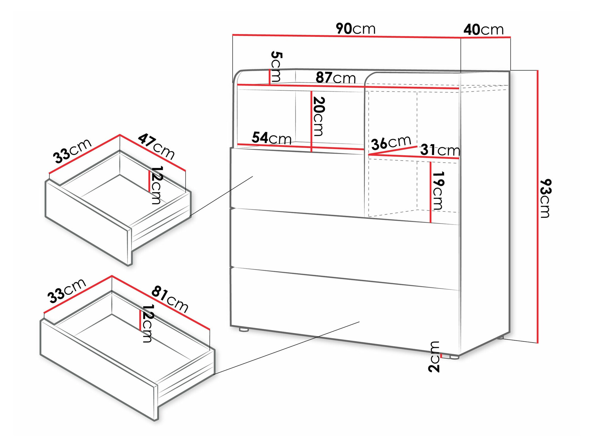 Ladekast Domcali 109 (Beige + Eiken)