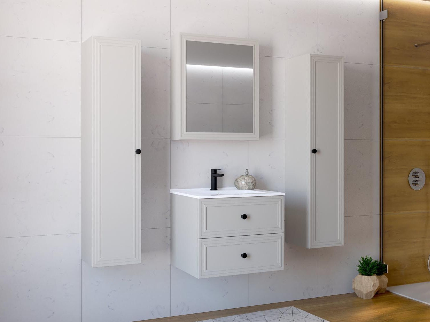 Wand badkamermeubel Fiovele 100 (Kasjmier)