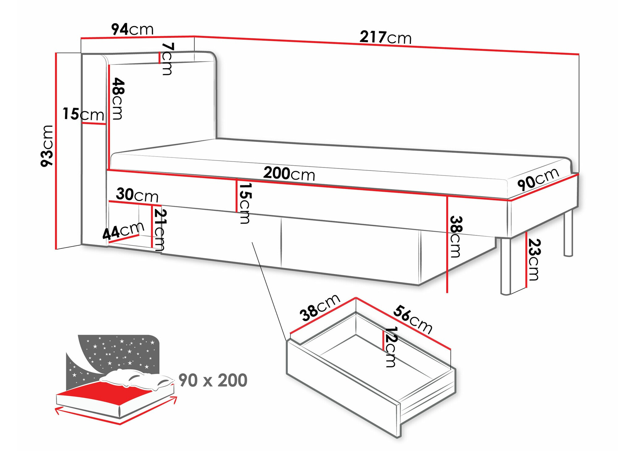 Bed Domcali 113 (Beige)