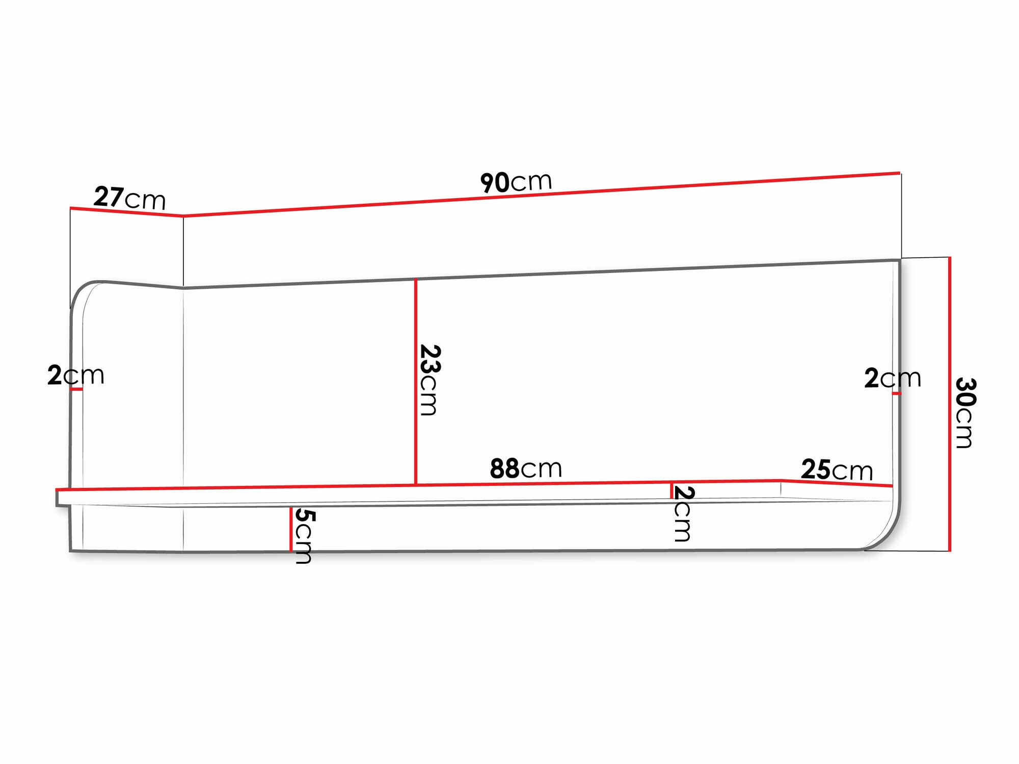 Wandplank Domcali 112