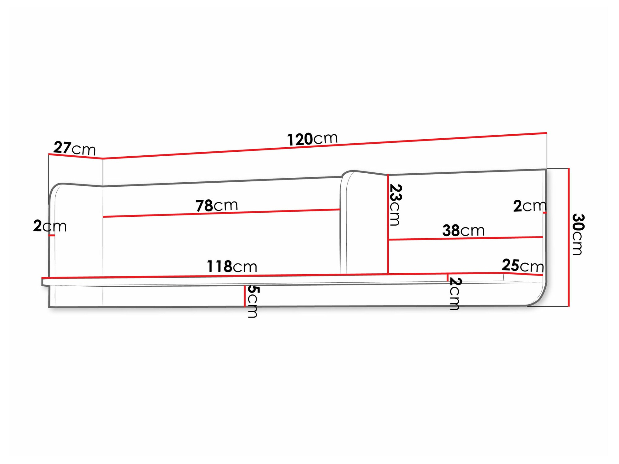 Wandplank Domcali 114 (Beige)
