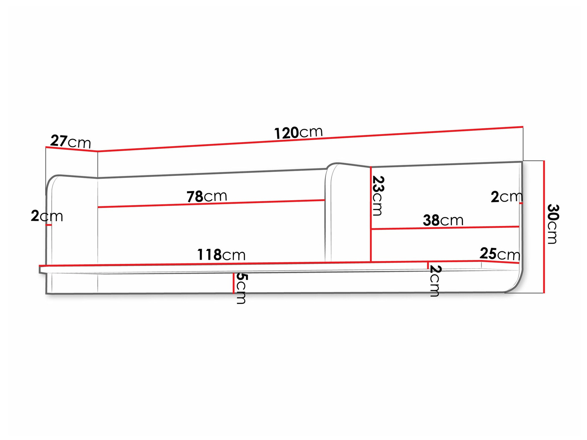 Wandplank Domcali 114 (Coral)