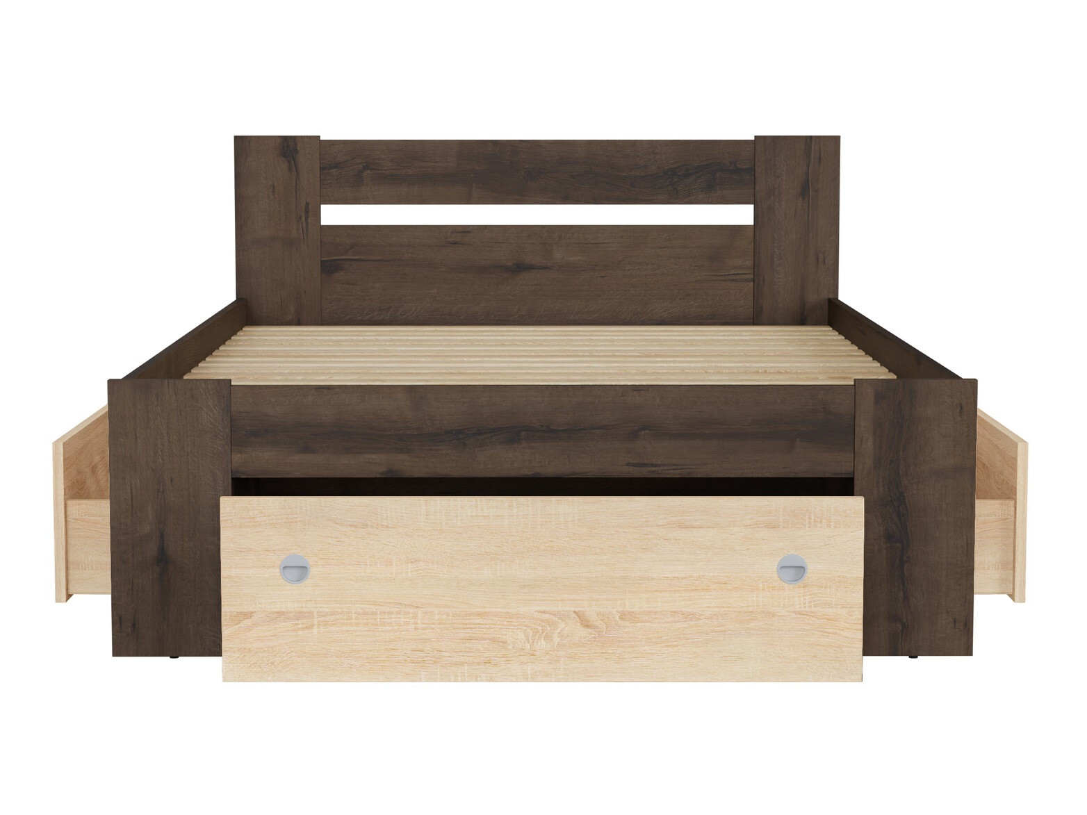 Bed Novsore 130 (Donkere eik)