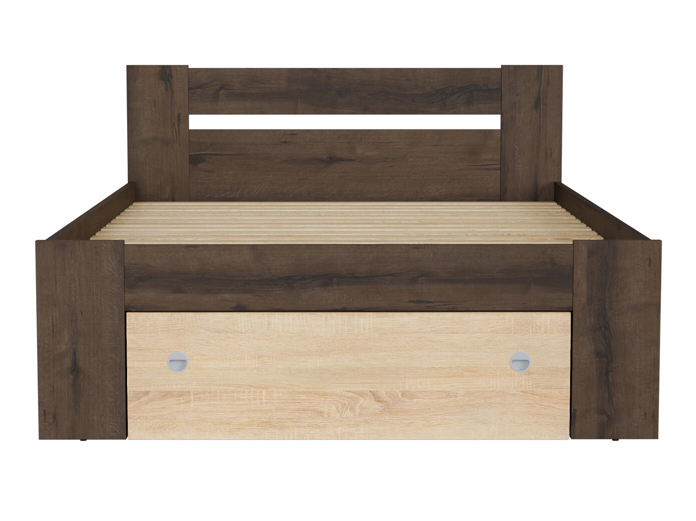 Bed Novsore 130 (Donkere eik)