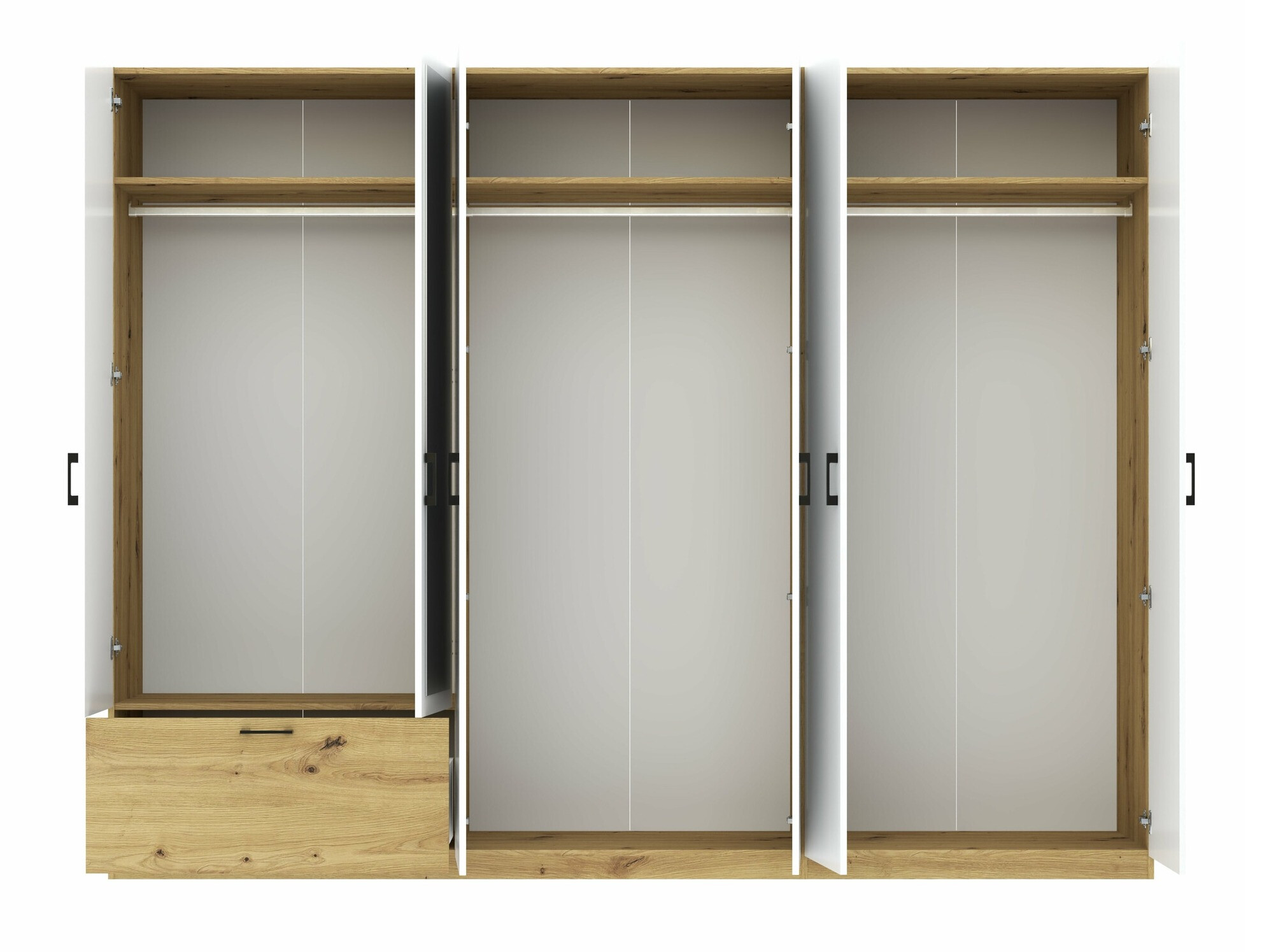 Kledingkast Bristol 250 (Artisan eiken + Wit)