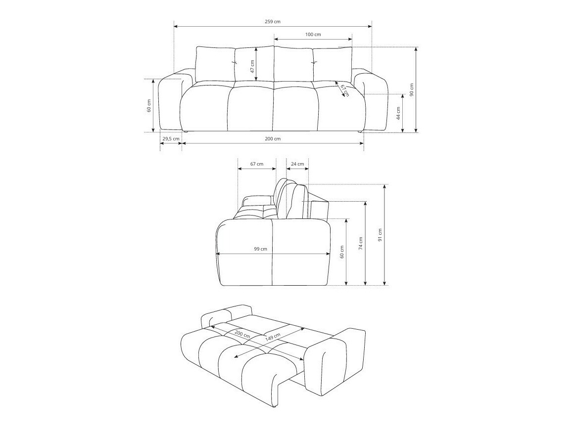 Slaapbank Kingston 154 (Perfect Harmony 02)