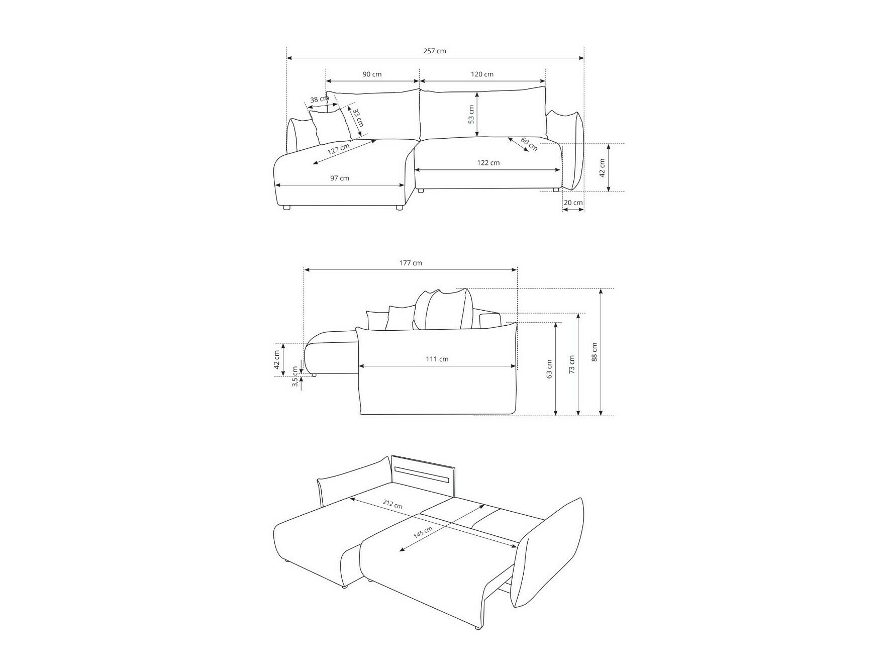Hoekbank Kingston 153 (Tilia 37)