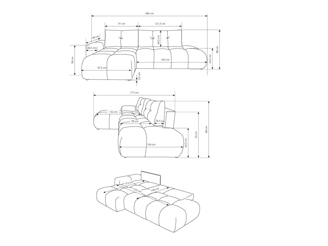 Hoekbank Kingston 156 (Curio 60)