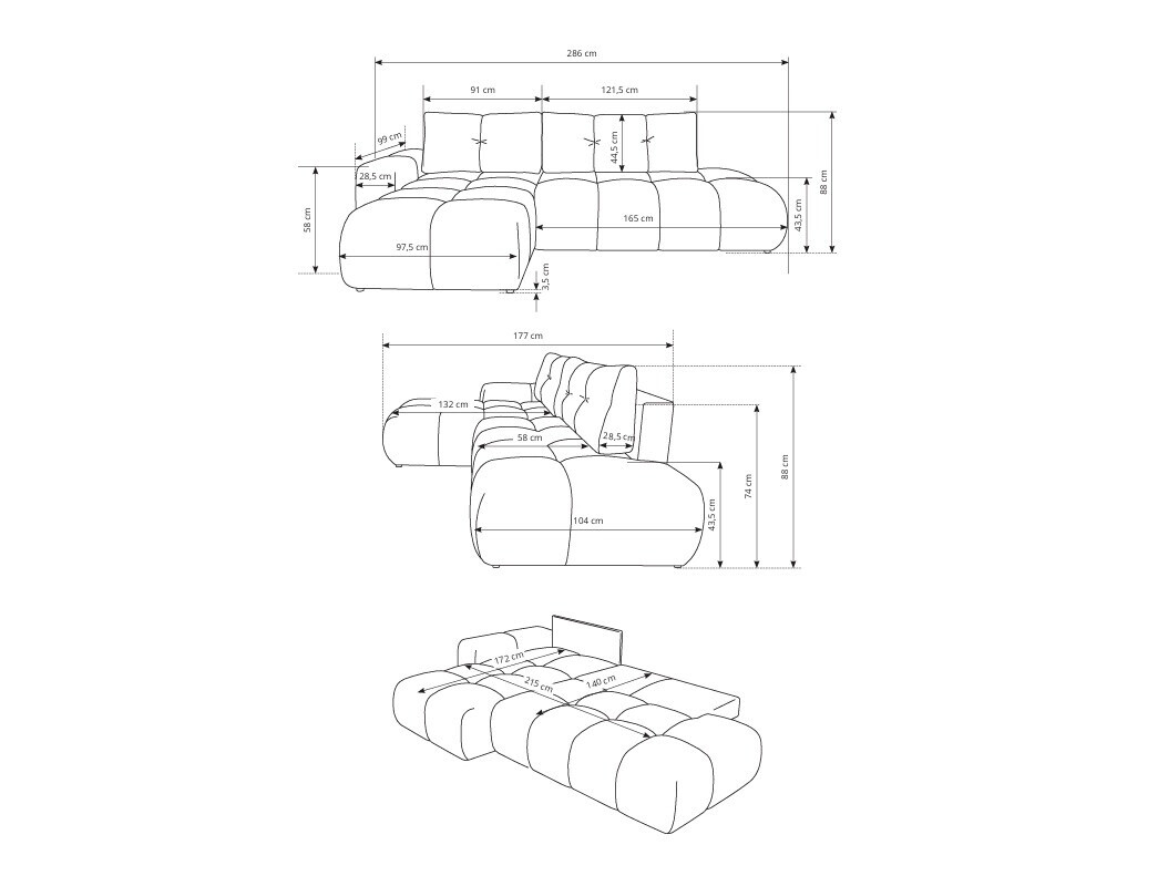 Hoekbank Kingston 156 (Curio 83)