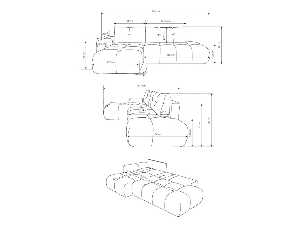 Hoekbank Kingston 156 (Curio 97)