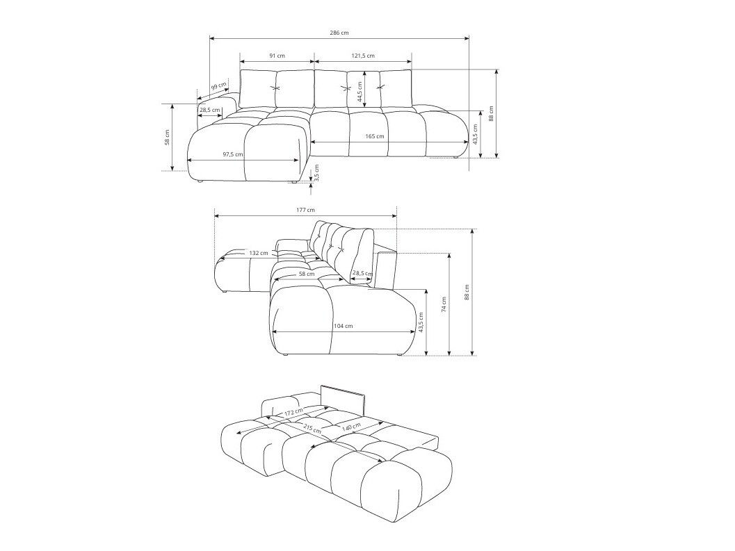 Hoekbank Kingston 156 (Perfect Harmony 01)