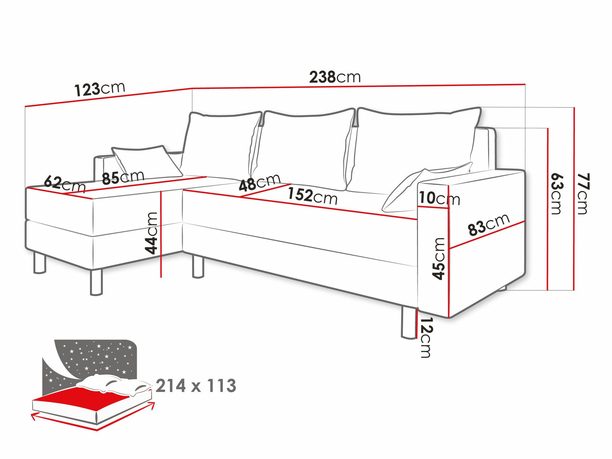 Hoekbank Delaware 100 (Alova 04 + Alova 10)
