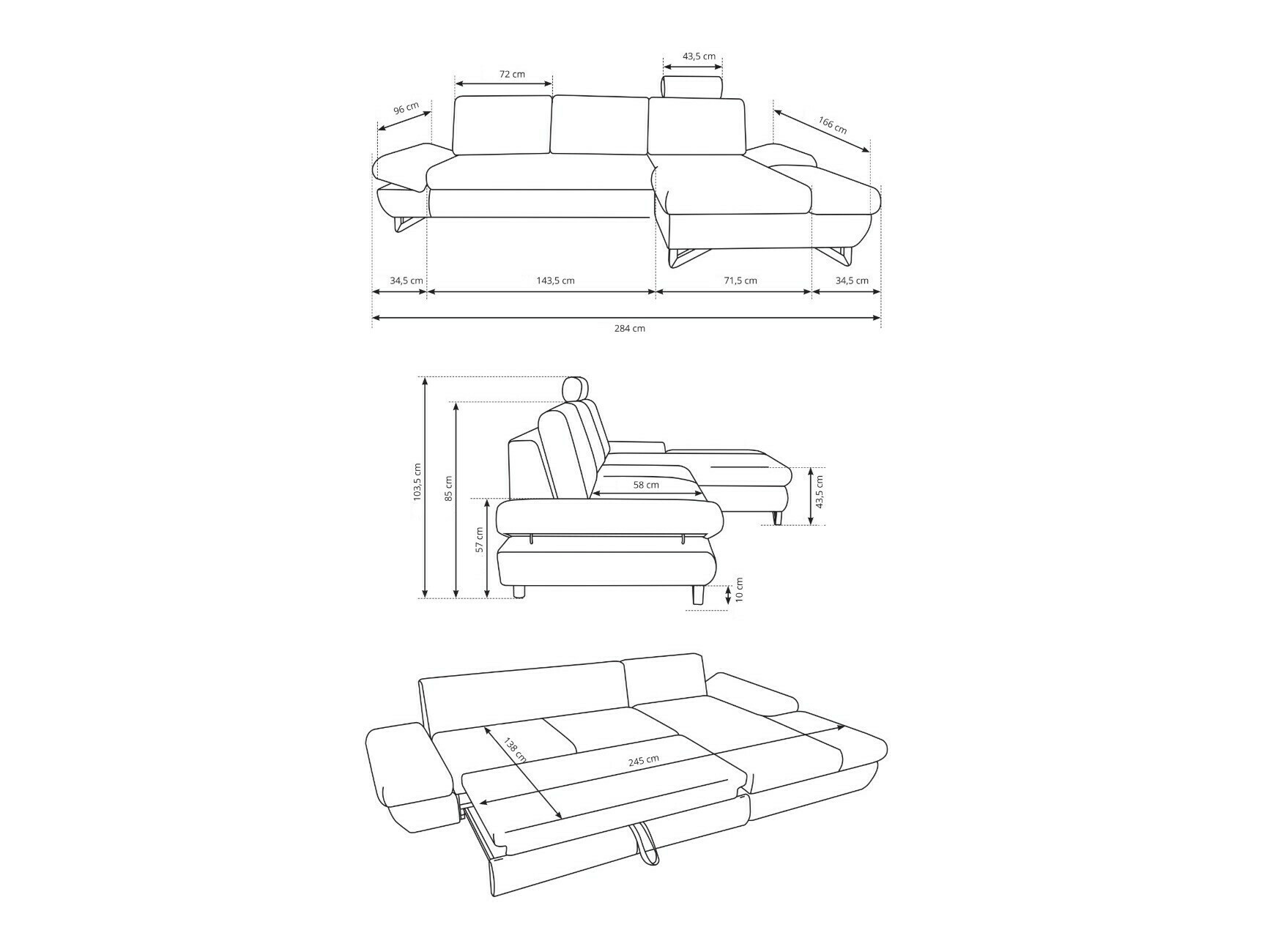 Hoekbank Kingston 161 (Sally 12)