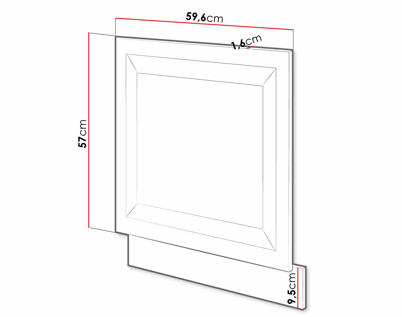 Vaatwasser deur Retro White 145