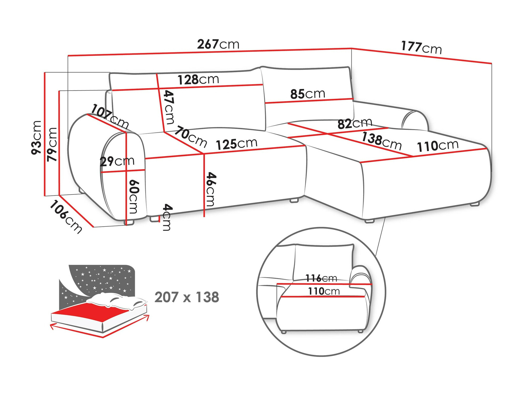 Hoekbank TrendyNest 103 (Tilia 86)