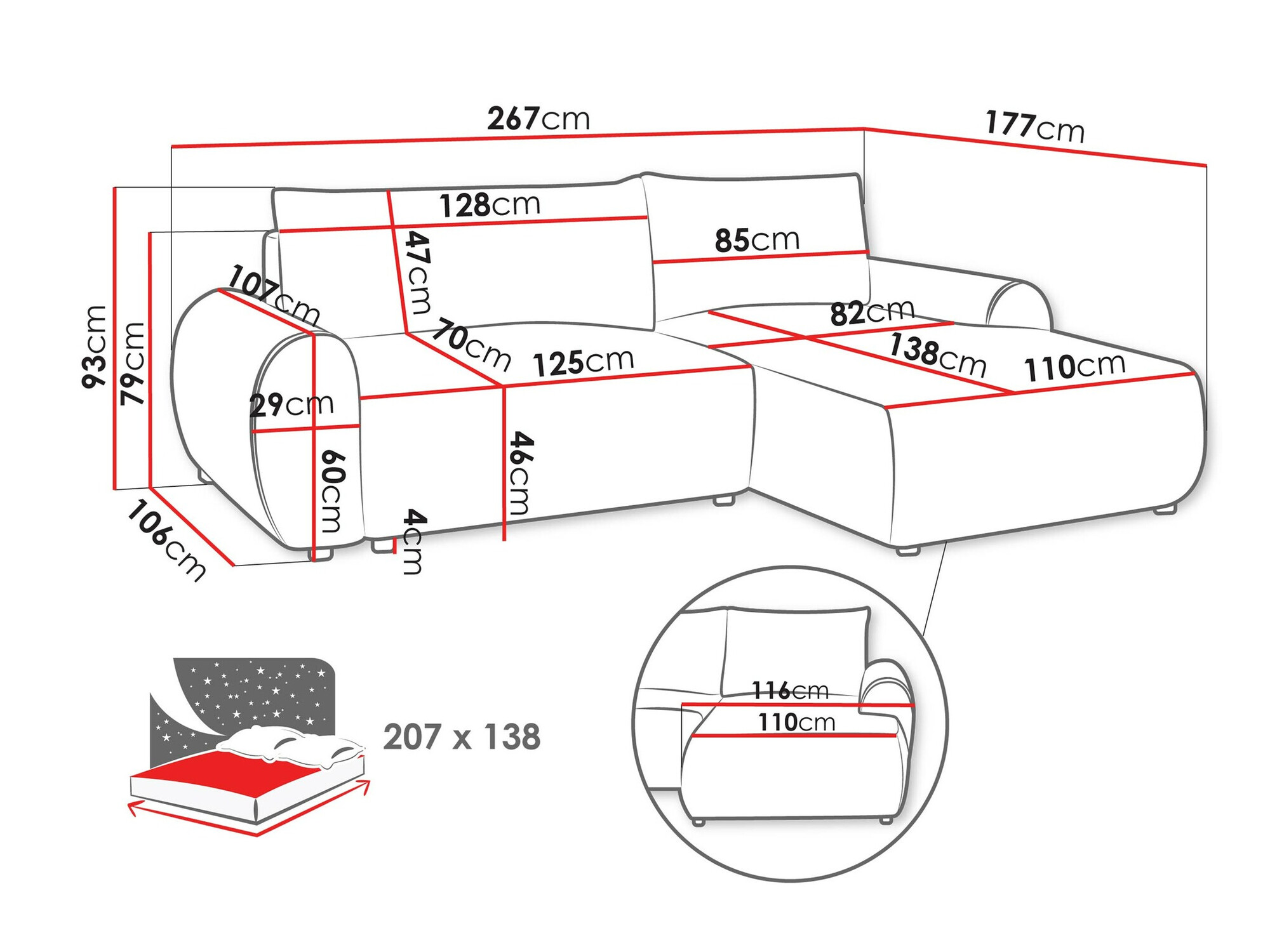 Hoekbank TrendyNest 103 (Tilia 90)