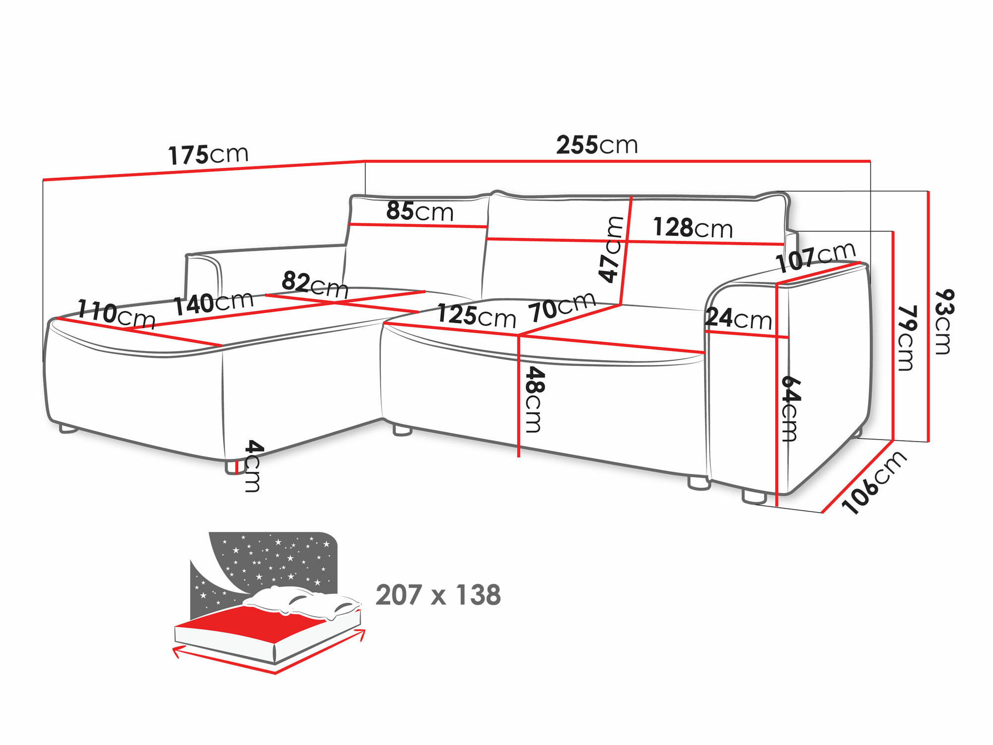 Hoekbank TrendyNest 105 (Pretty 22)