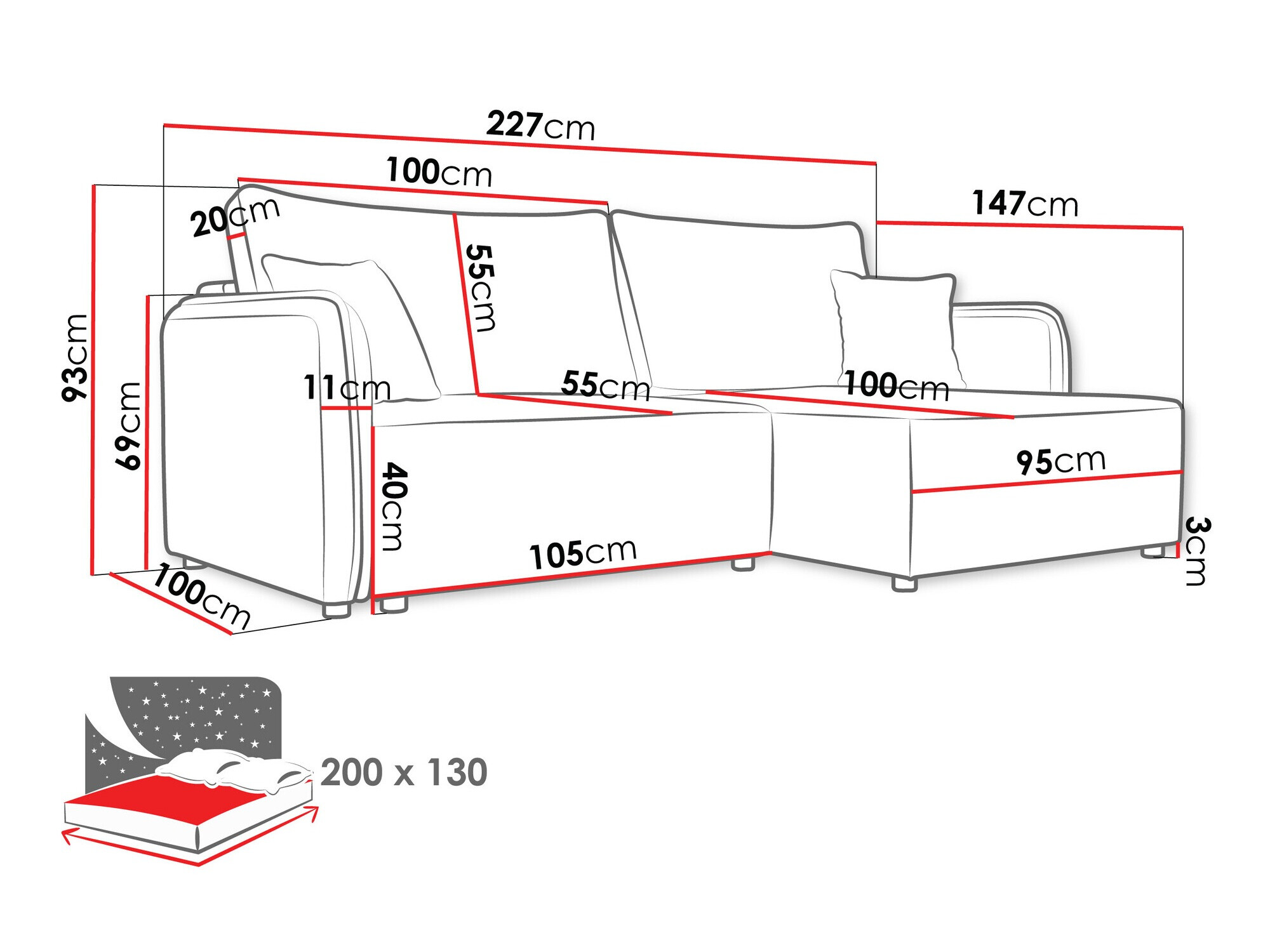 Hoekbank TrendyNest 111 (Velo 633)