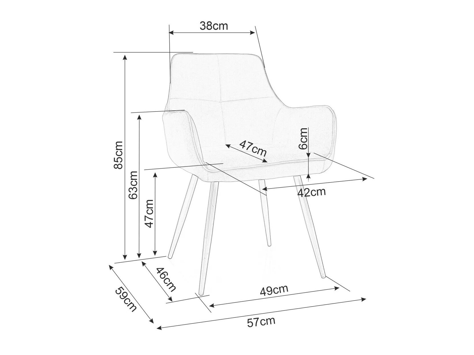 Stoel Detroit 666 (Zwart)