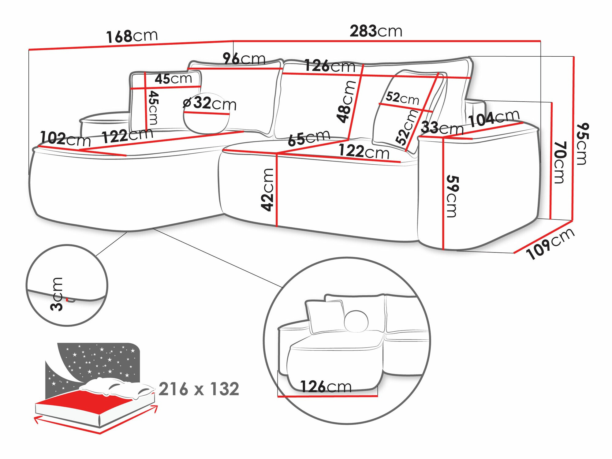 Hoekbank TrendyNest 112 (Curio 80)
