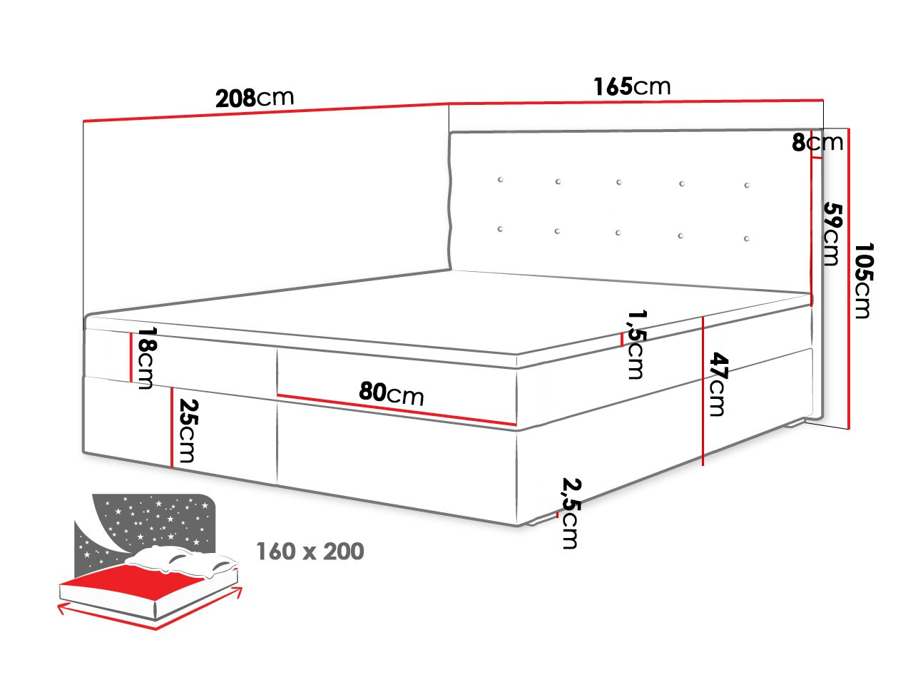 Boxspring Memphis 114 (Rico 20)
