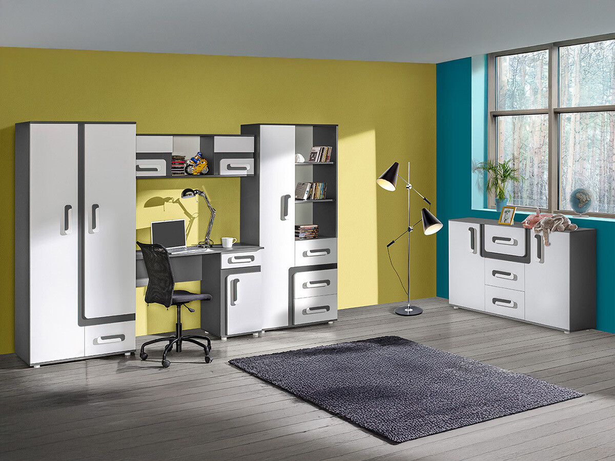 De reeks van de kinderkamer Aviseve 107 (Antraciet + Wit)