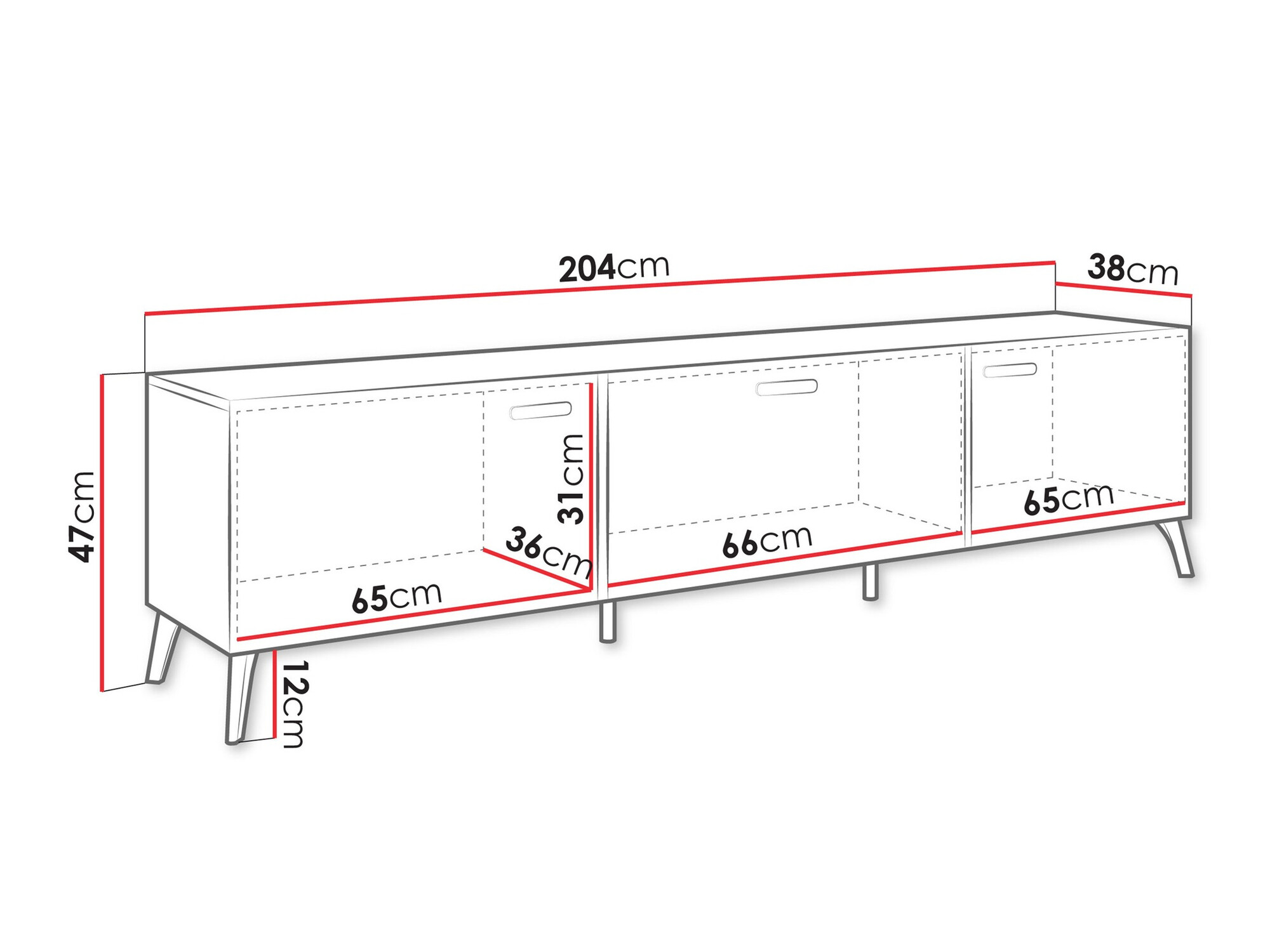 TV-meubel Comfivo Capella I (Wit + Glanzend wit)
