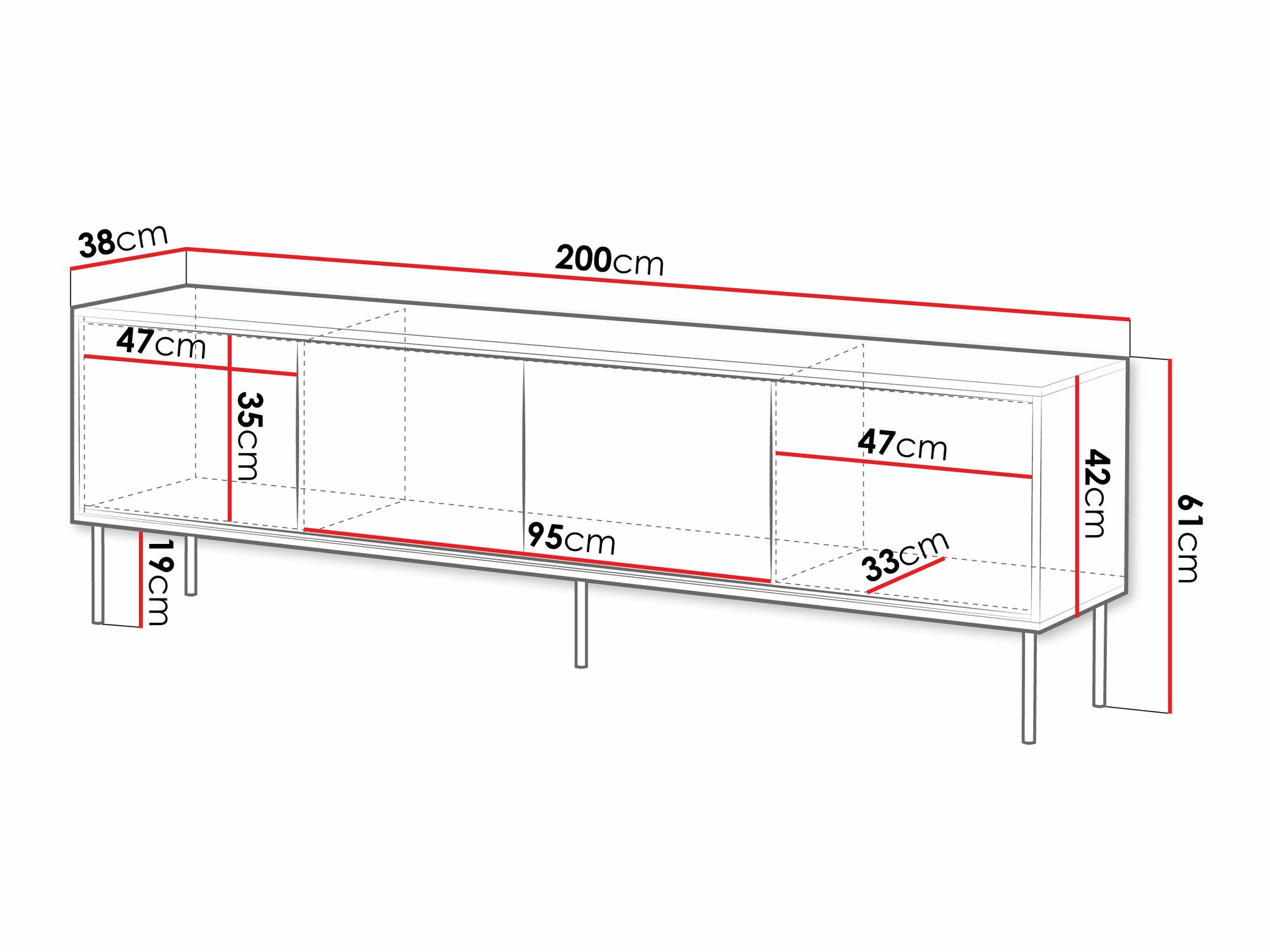TV-meubel Charlotte 209 (Wit)