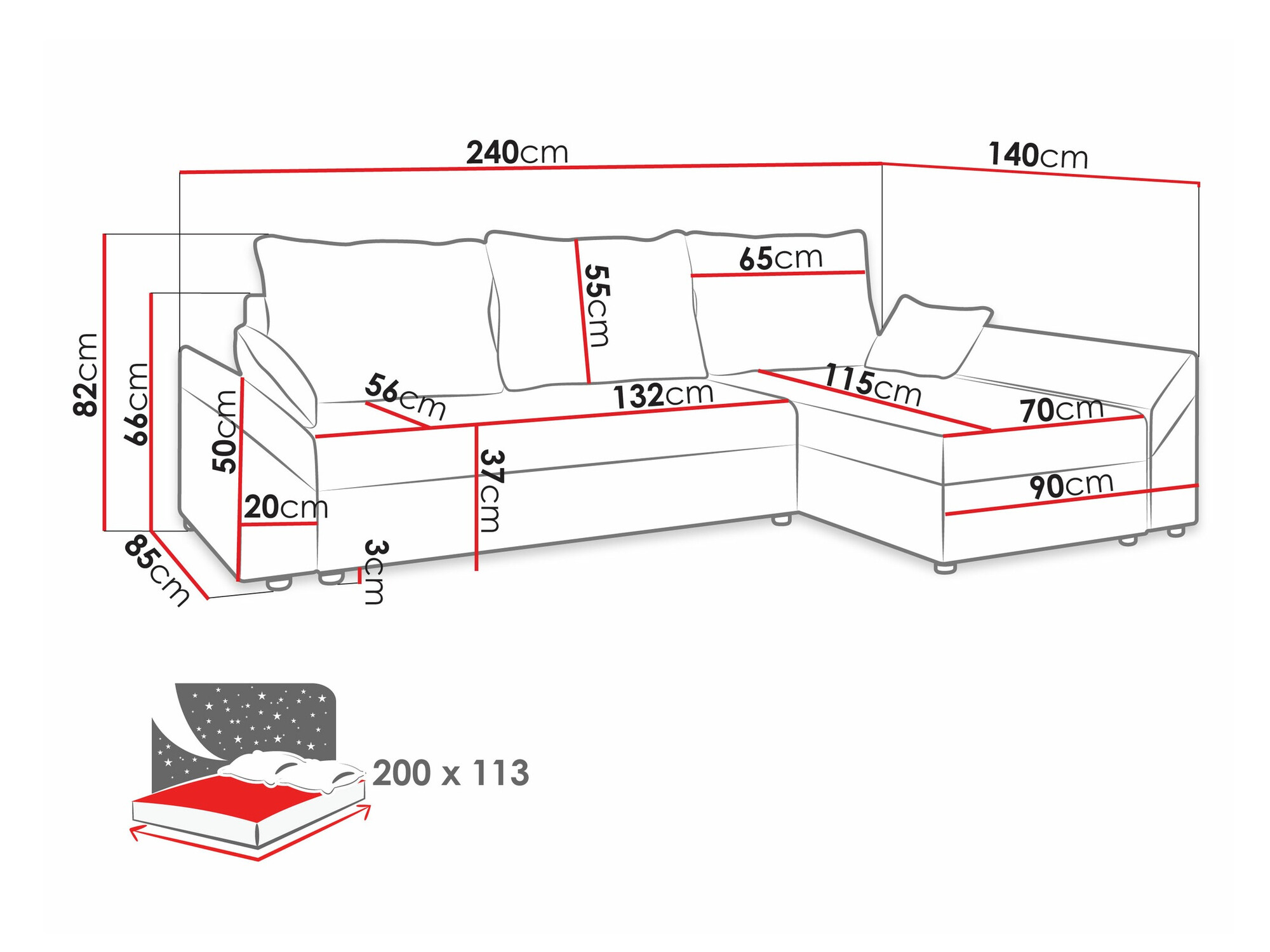 Hoekbank Memphis 104 (Poso 05)