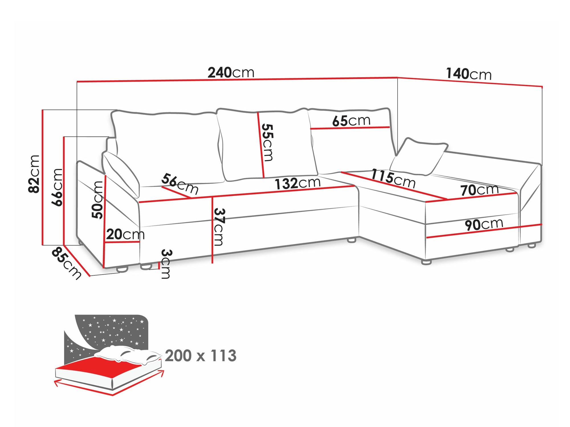 Hoekbank Memphis 104 (Poso 14)