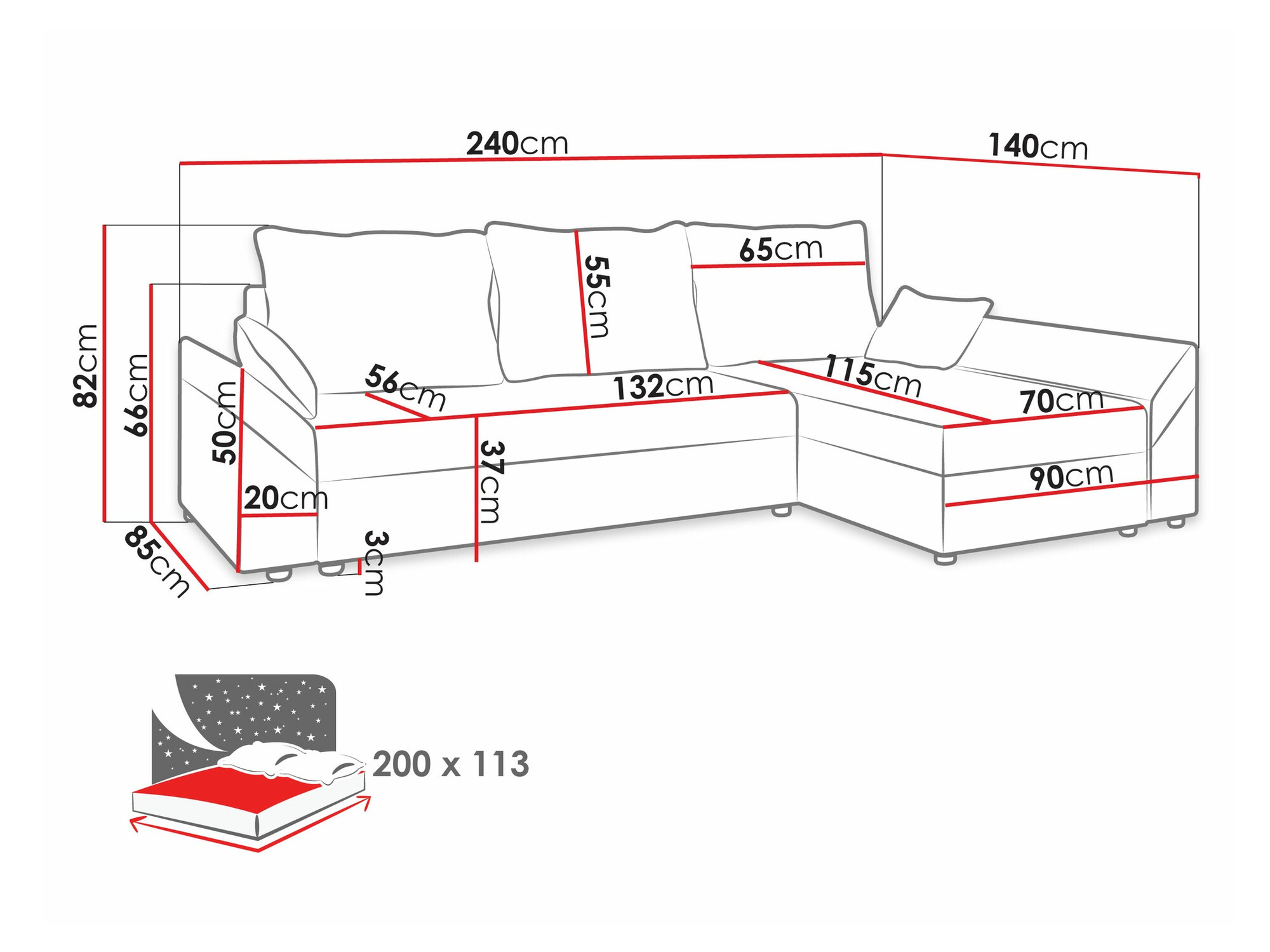 Hoekbank Memphis 130 (Paros 06 + Kronos 07)