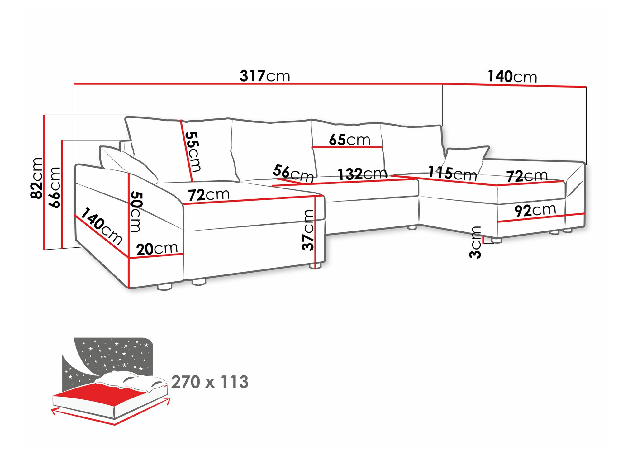 Hoekbank Memphis 131 (Kronos 09)