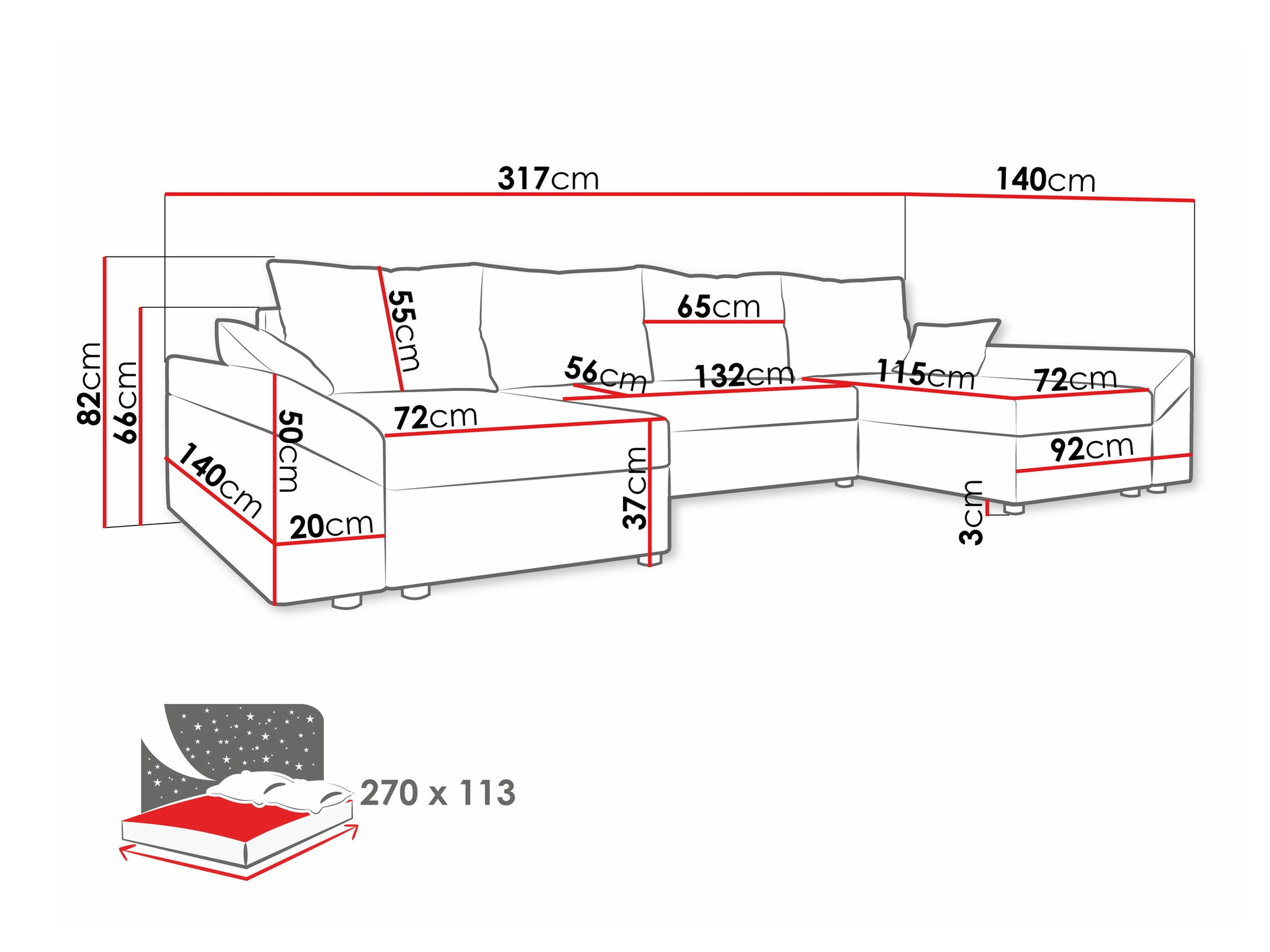 Hoekbank Memphis 131 (Kronos 19)