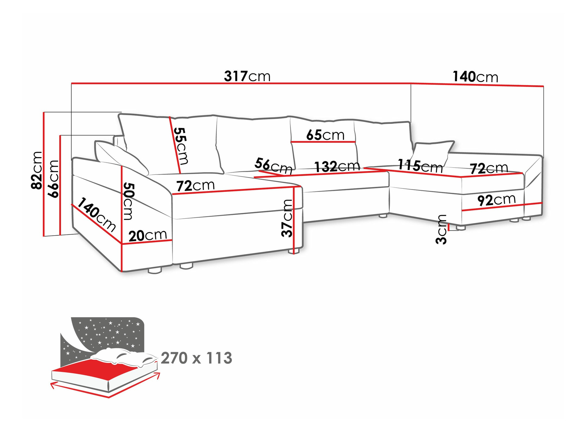 Hoekbank Memphis 131 (Muna 02 + Muna 03)