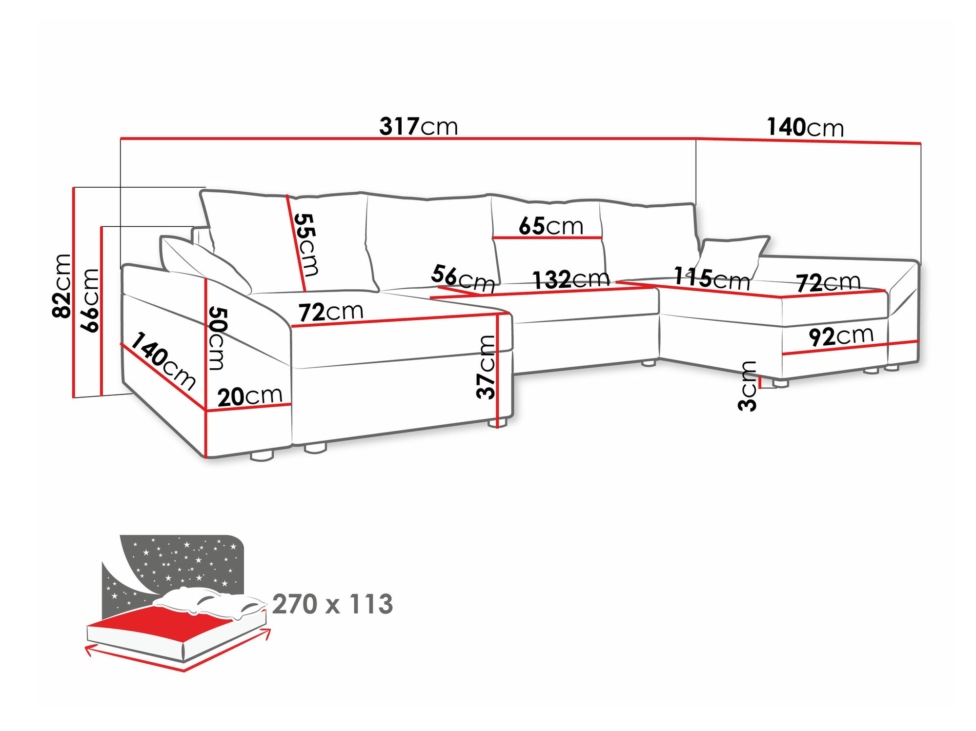 Hoekbank Memphis 131 (Muna 10 + Muna 14)