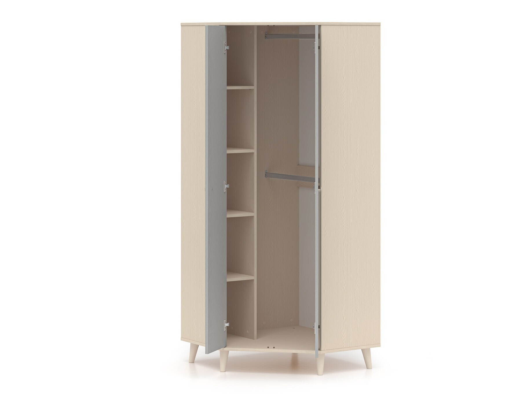 Hoekkledingkast Tortoli 100 (Grijs)