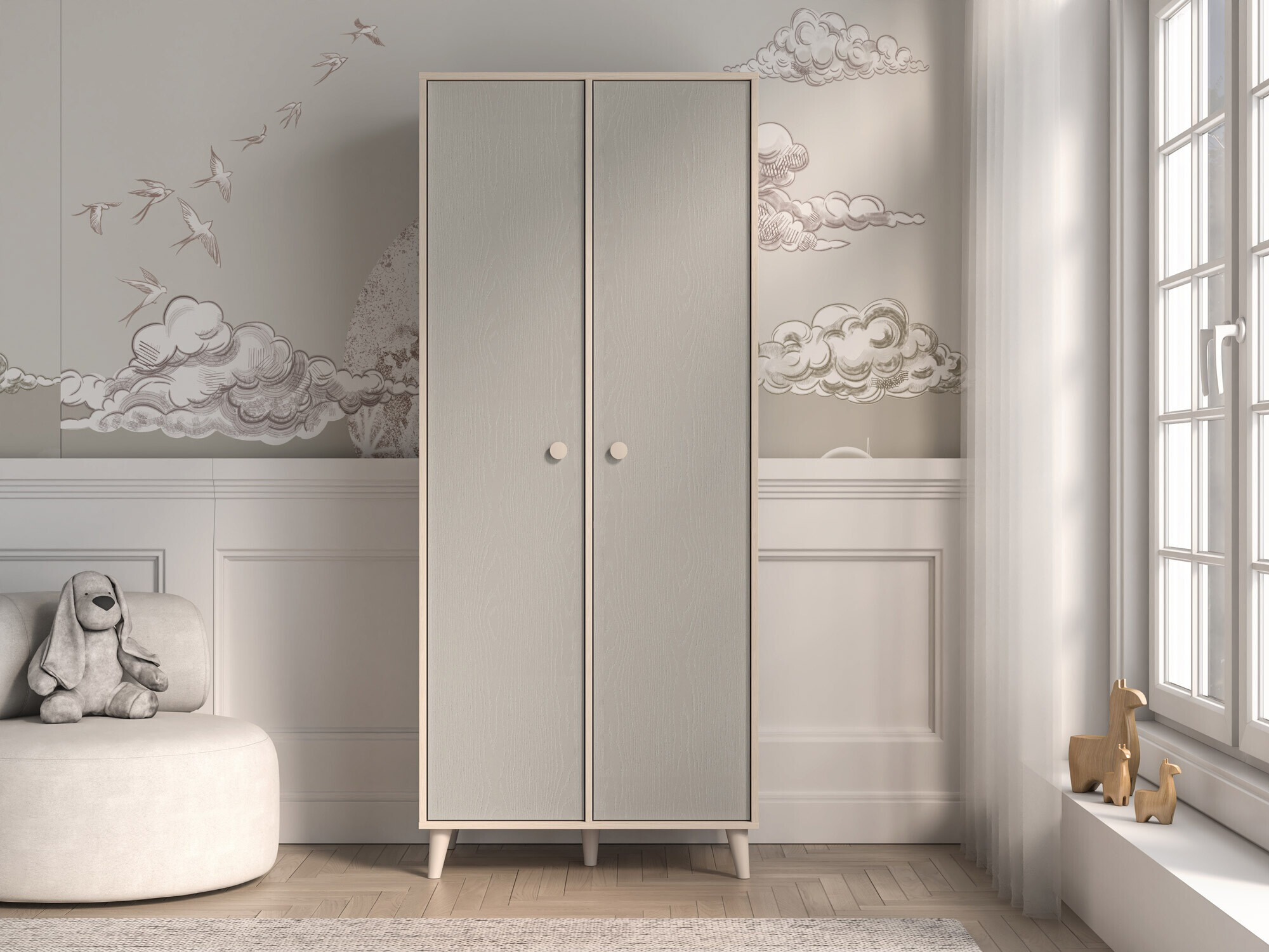 Kledingkast Tortoli 101 (Grijs)