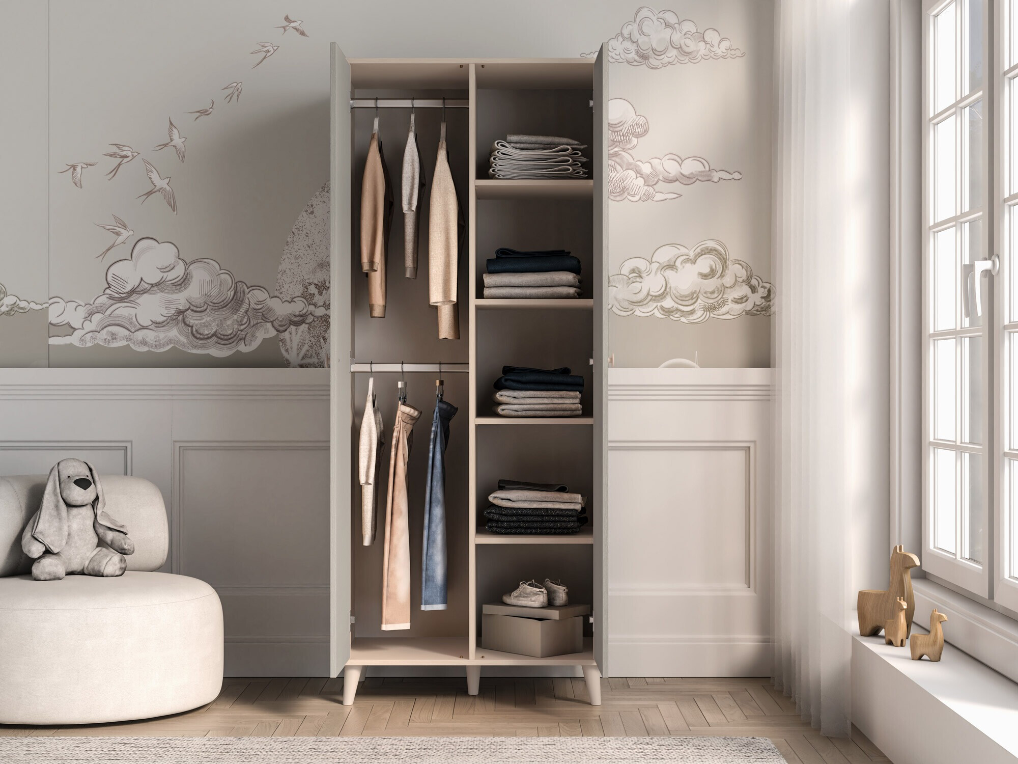 Kledingkast Tortoli 101 (Grijs)