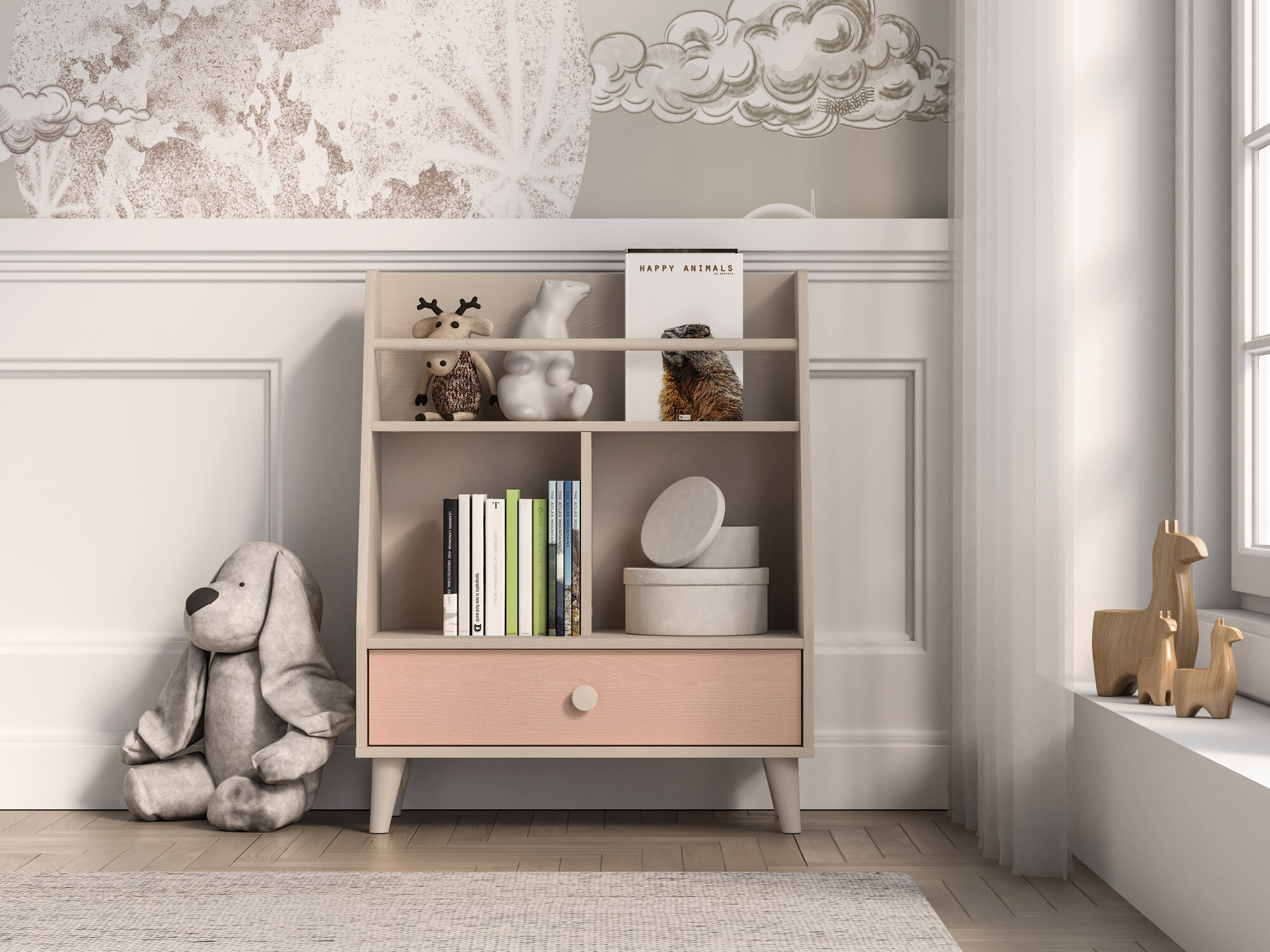 Boekenkast Tortoli 107 (Roze)