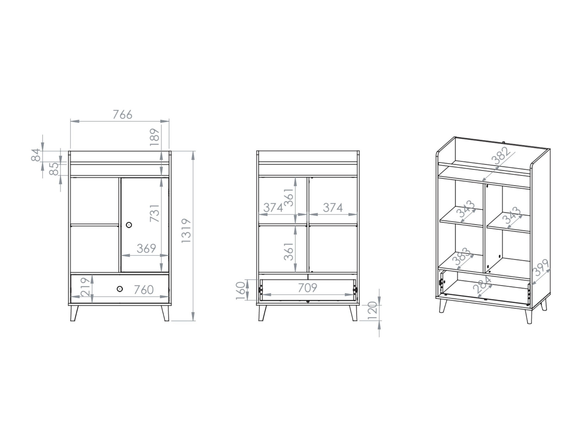 Dressoir Tortoli 103 (Roze)