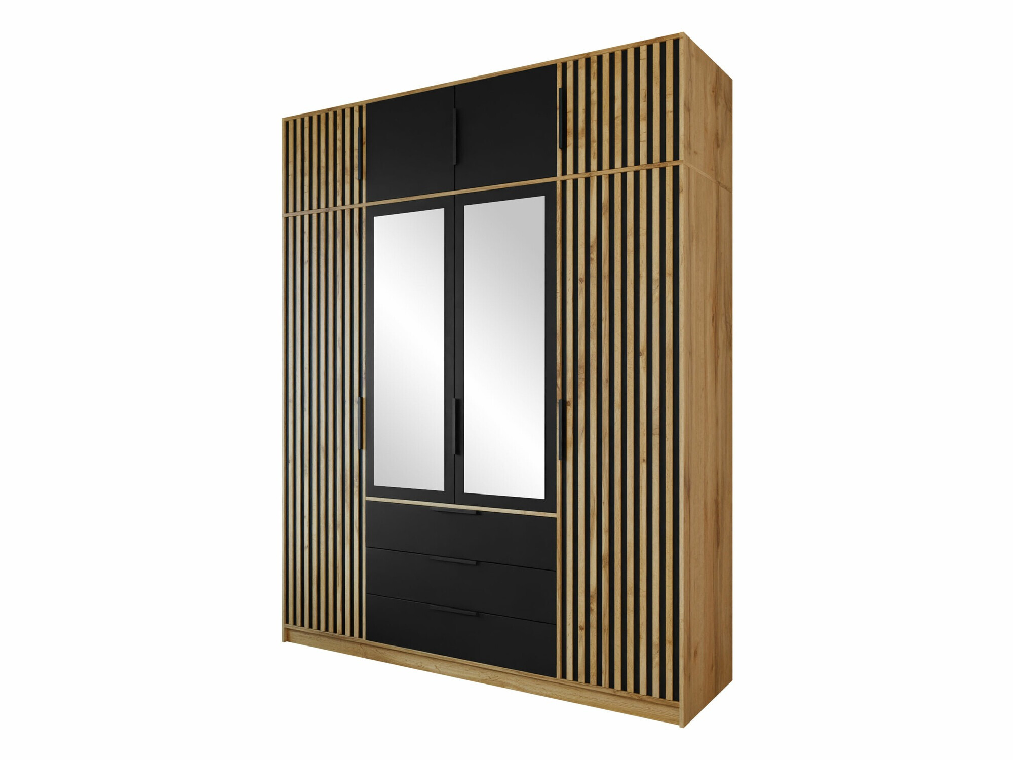 Kledingkast Enolevo 108 (Wotan eik + Zwart)