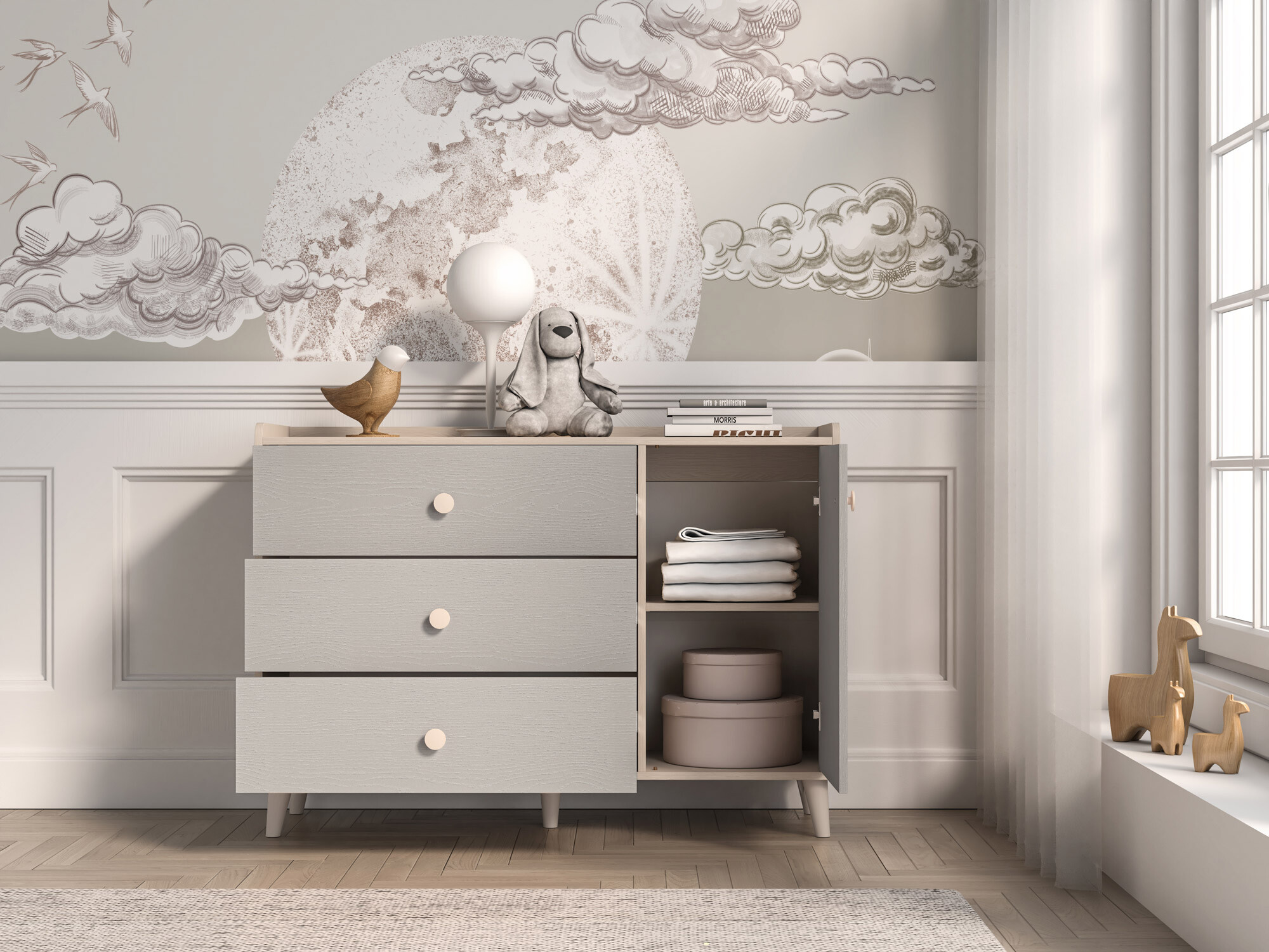 Ladekast Tortoli 104 (Grijs)