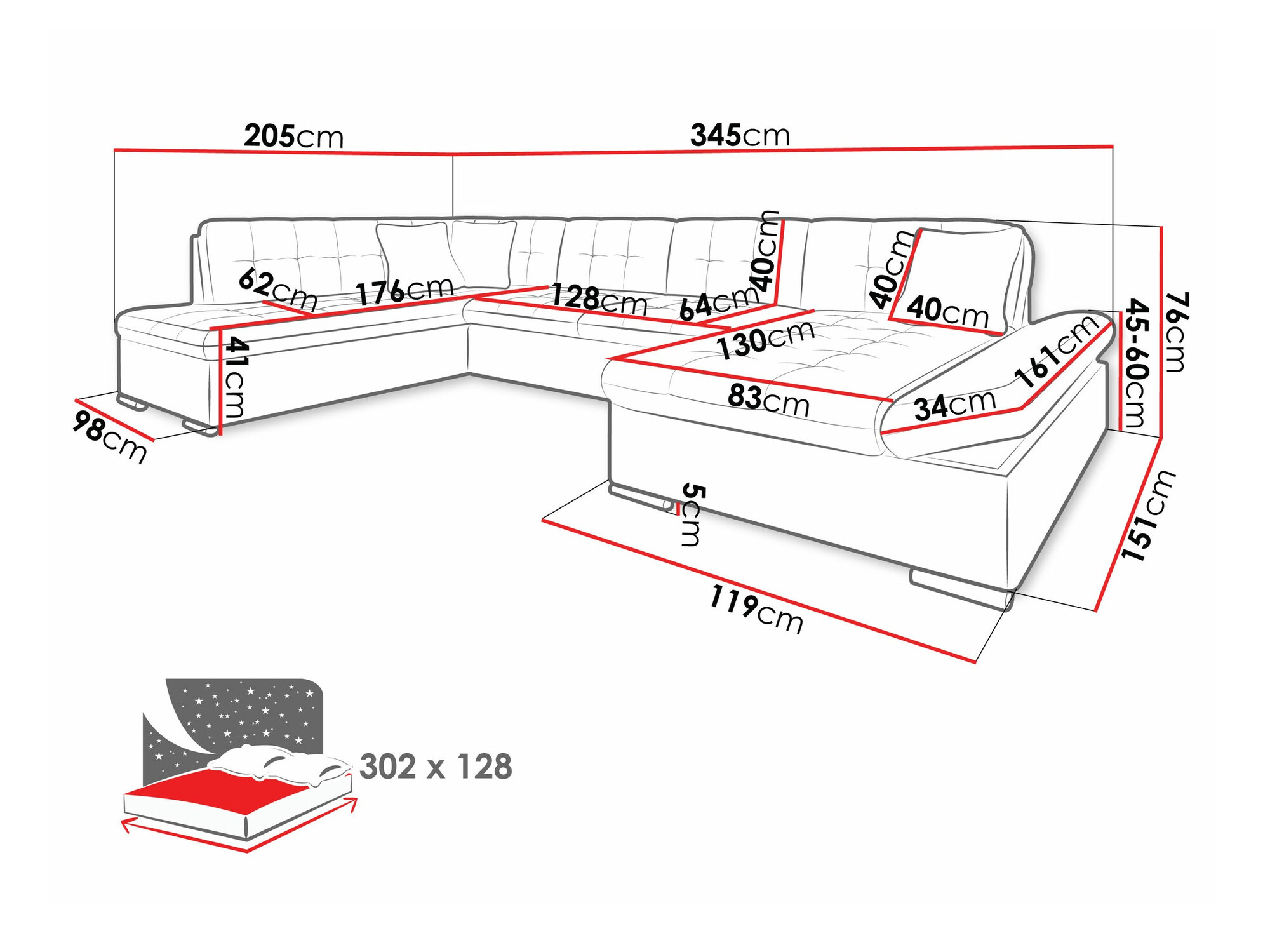 Hoekbank Comfivo 150 (Soft 017 + Soul 17)