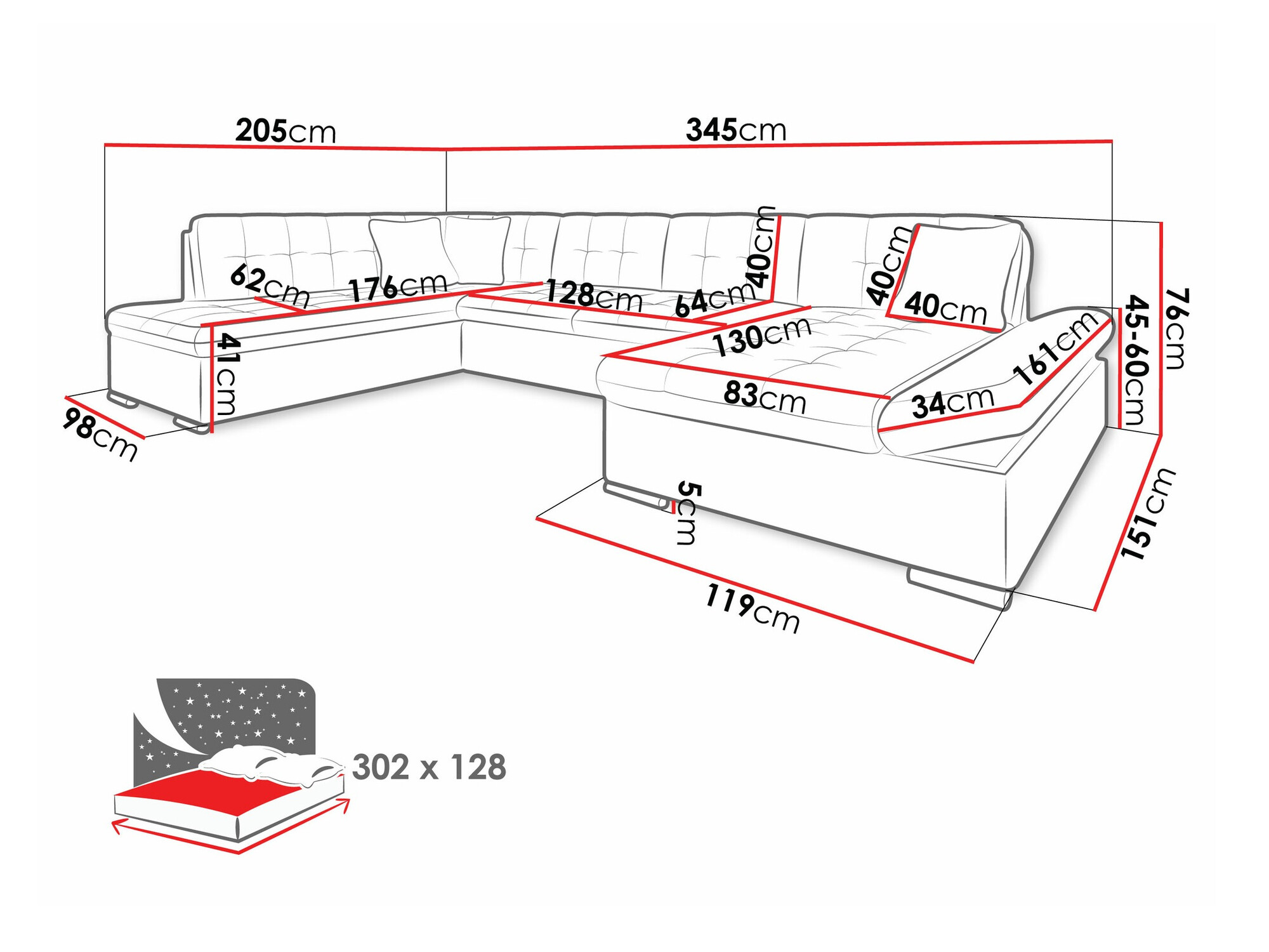 Hoekbank Comfivo 150 (Soft 017 + Soul 17)