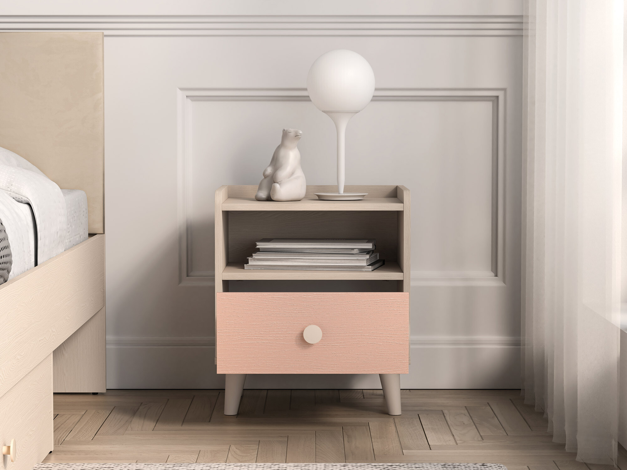 Nachtkastje Tortoli 108 (Roze)