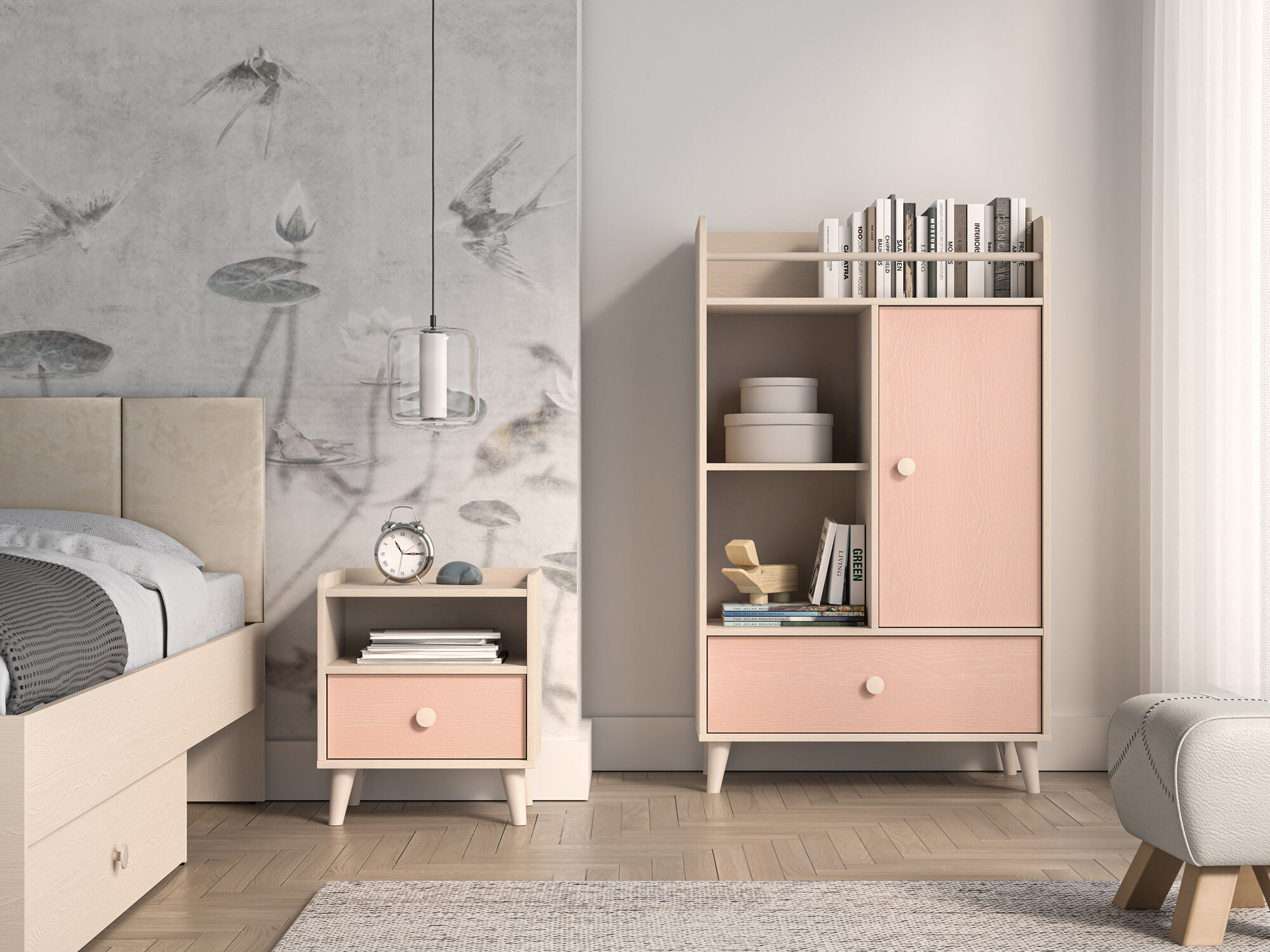 Nachtkastje Tortoli 108 (Roze)