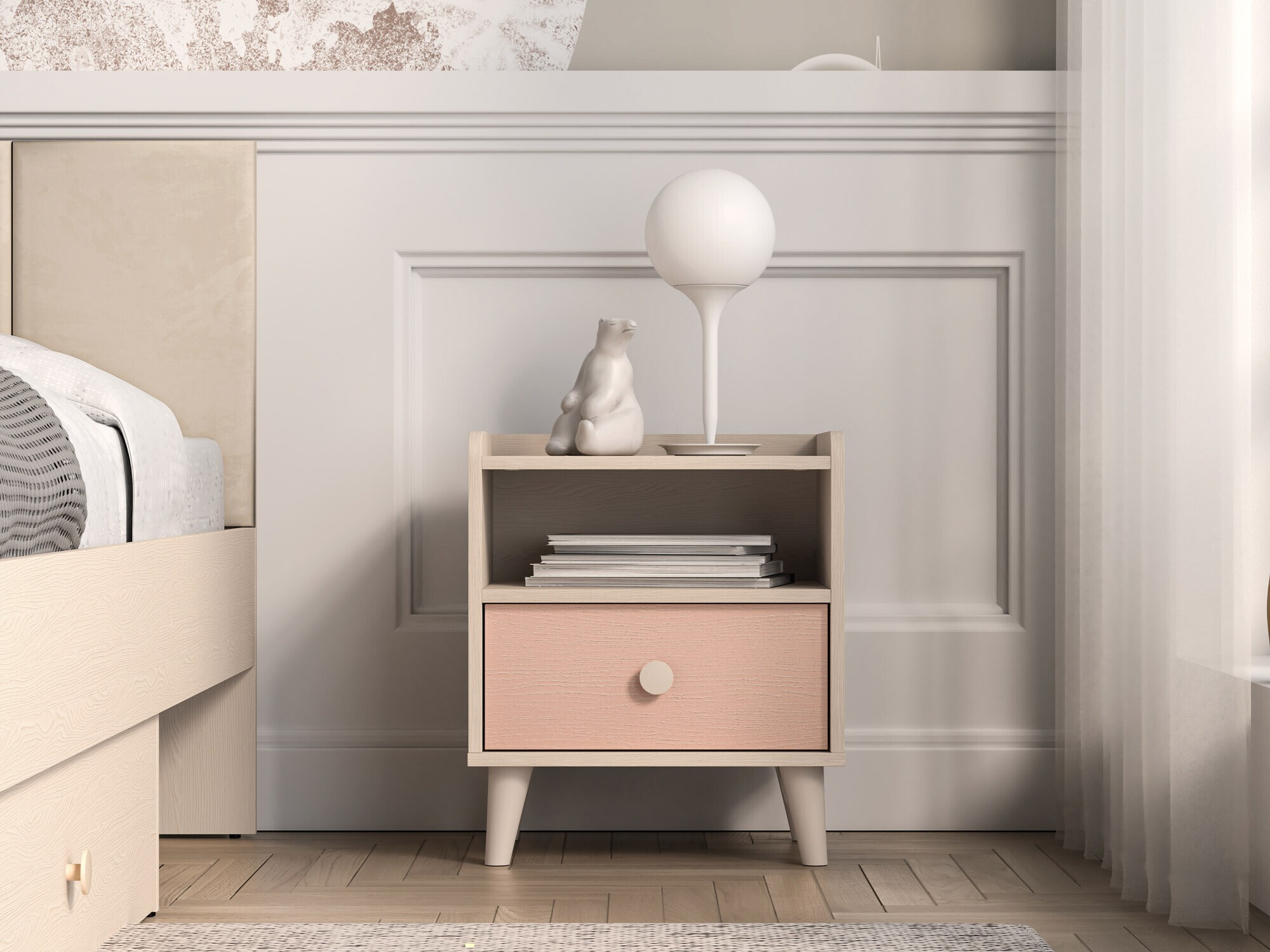 Nachtkastje Tortoli 108 (Roze)