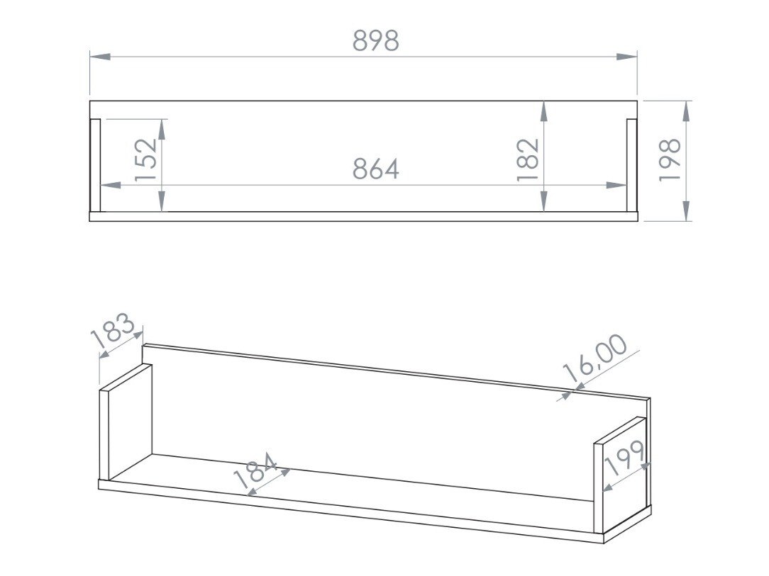 Wandplank Tortoli 109